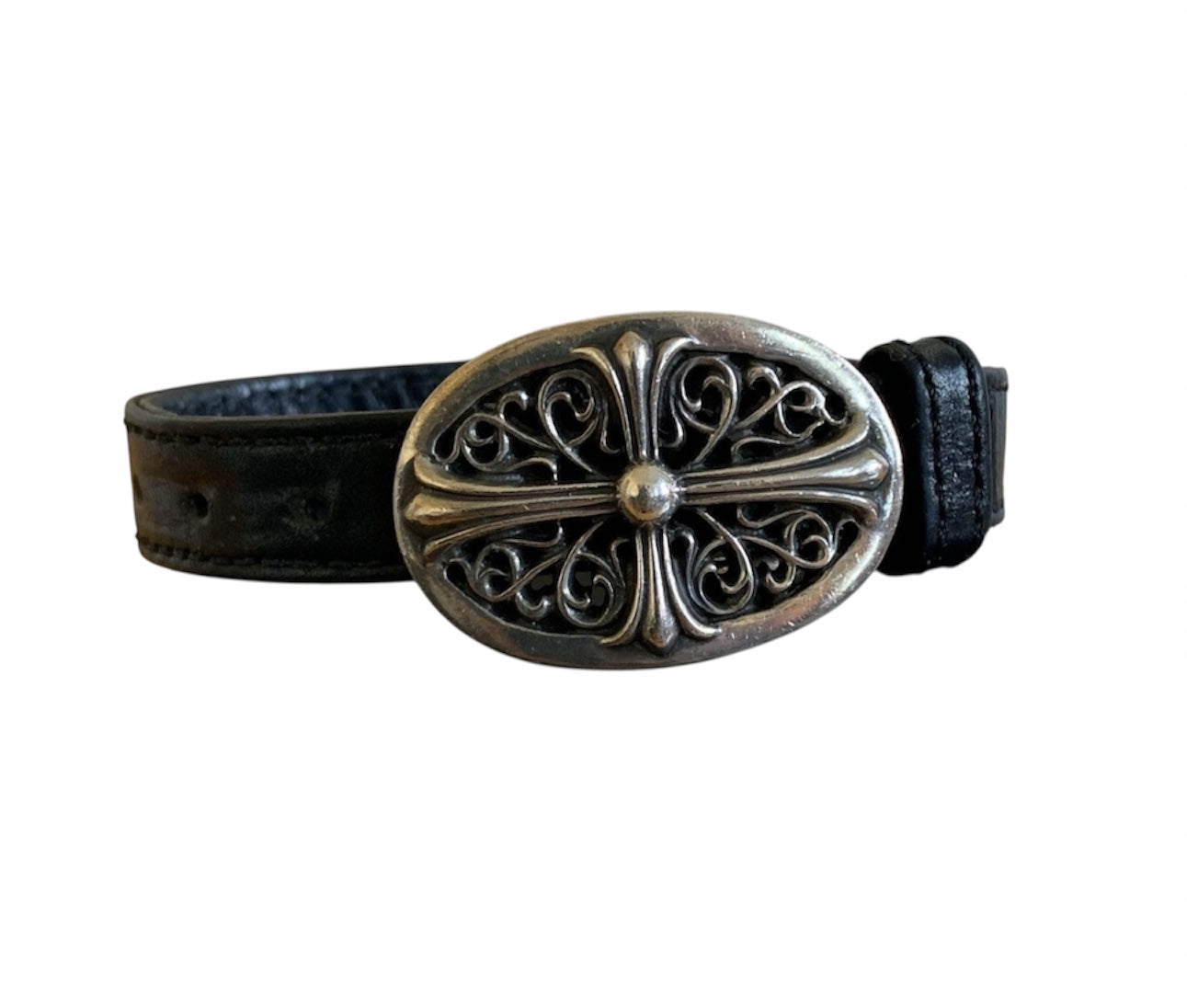 Chrome Hearts Oval Cross Leather Bracelet