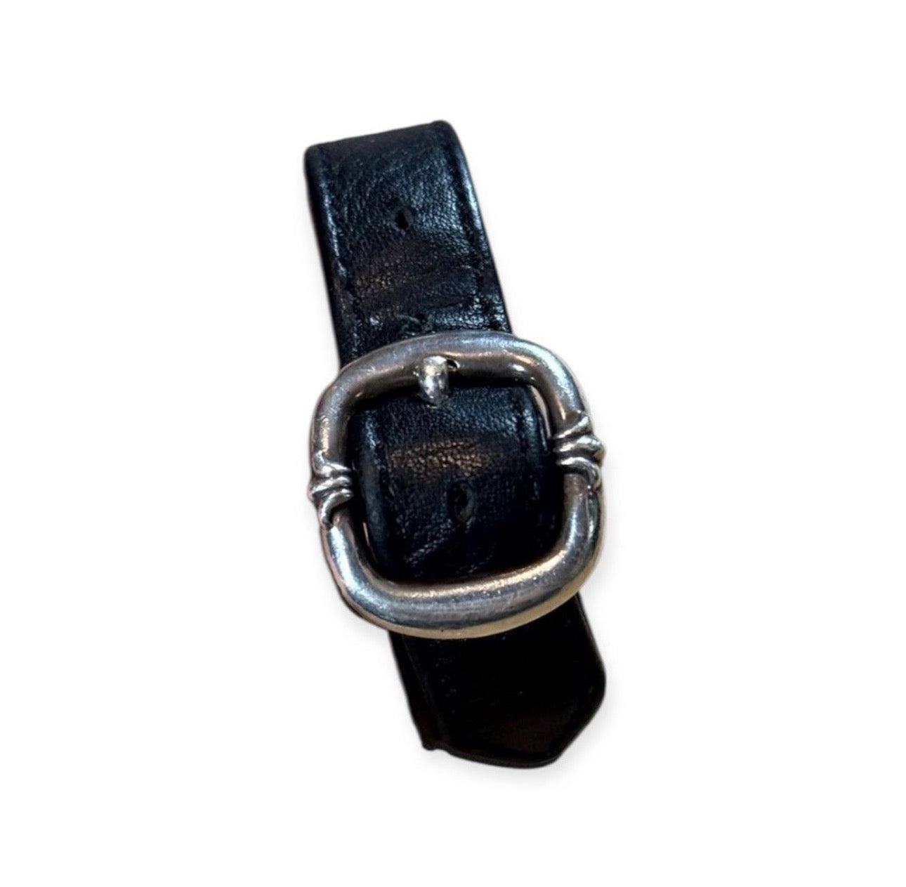 Chrome Hearts Large Bent Cross Gunslinger Adjustable Leather Bracelet