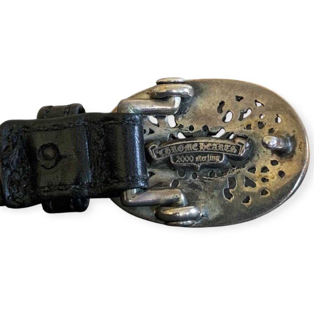 Chrome Hearts Oval Cross Leather Bracelet