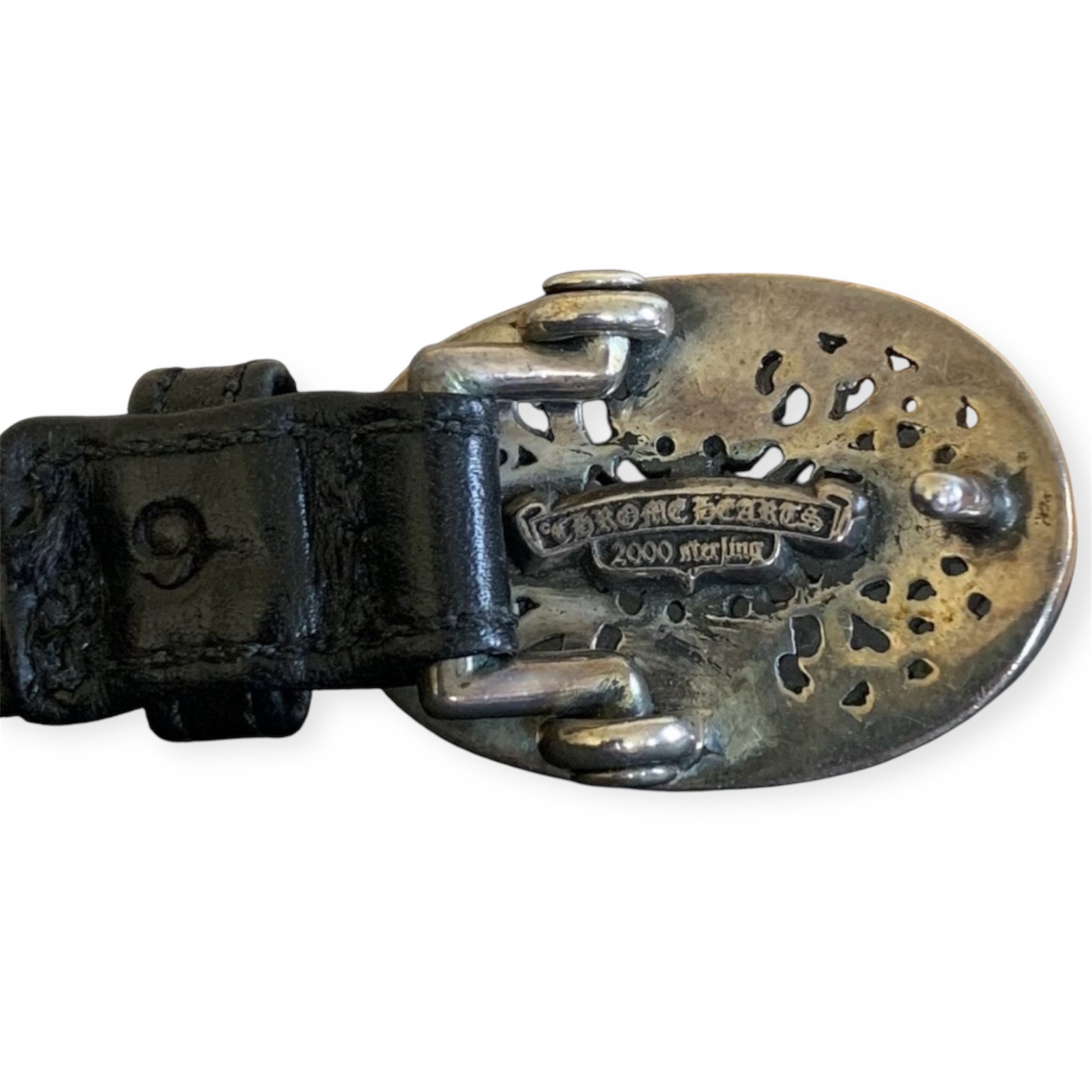 Chrome Hearts Oval Cross Leather Bracelet