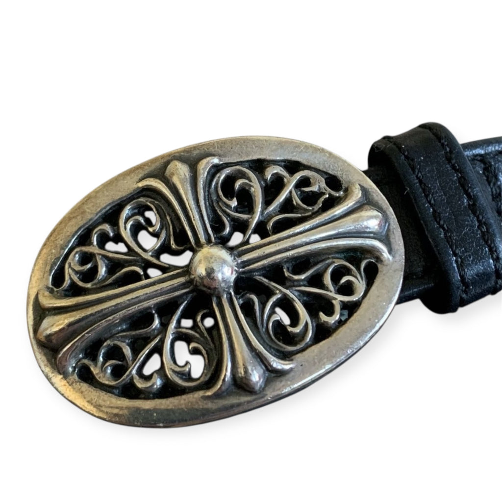 Chrome Hearts Oval Cross Leather Bracelet