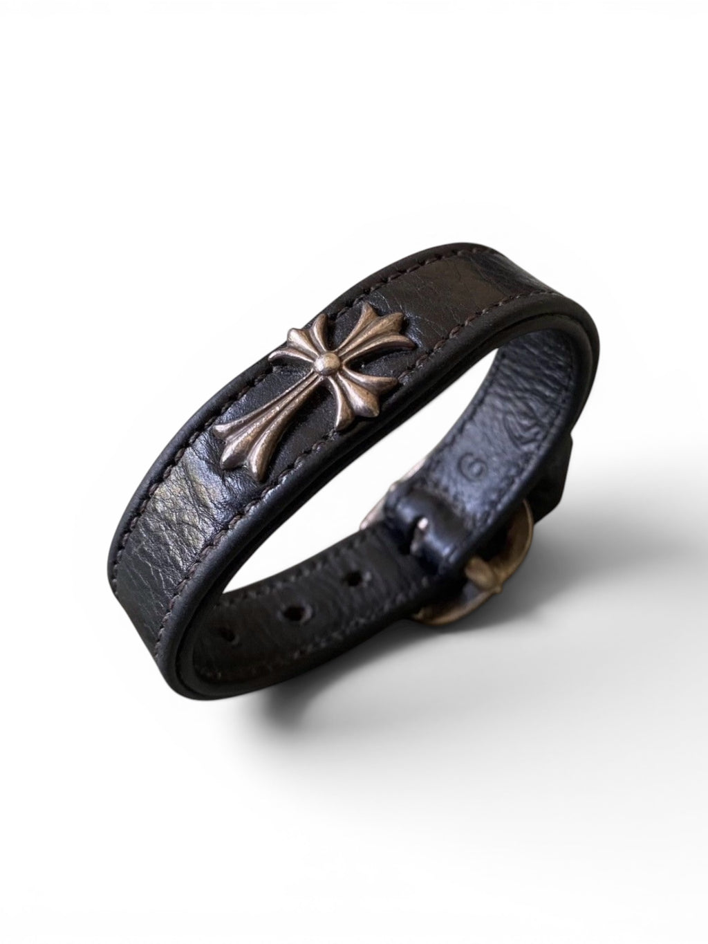 Chrome Hearts Special Edition Cross Gunslinger Adjustable Leather Bracelet