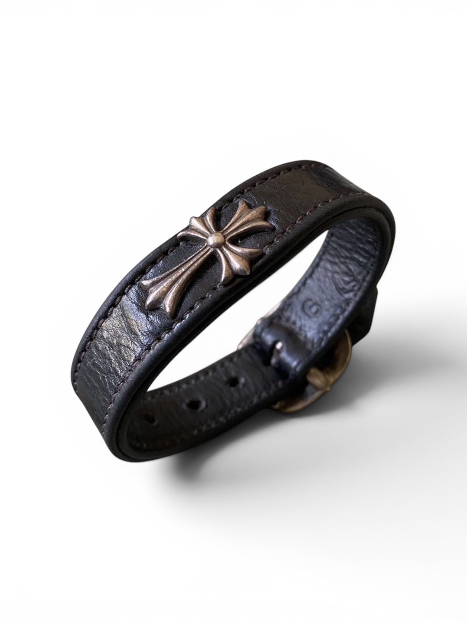 Chrome Hearts Special Edition Cross Gunslinger Adjustable Leather Bracelet